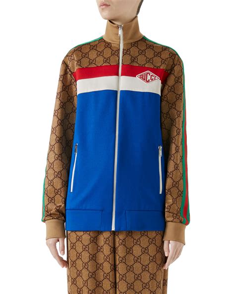 saks gucci track jacket|Technical jersey zip jacket with Web .